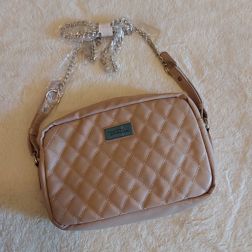🌺 NWOT Bella Russo Tan Quilted Purse
